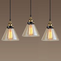Đèn thả GODIVA chao thủy tinh hiện đại trang trí nhà cửa cao cấp ẢNH THẬT 100. - Kèm bóng EDISON ST64