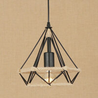 Đèn thả kim cương cuốn dây thừng trang trí quán cafe, quán ăn, nhà hàng(không kèm bóng)