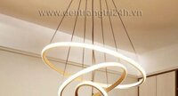 Đèn Thả LED 3 vòng tròn thân vàng, 3 chế độ ánh sáng đường kính 30-50-70cm TH-862-19