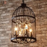 Đèn thả lồng chim pha lê