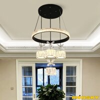 Đèn thả MONSKY KUMA led mâm hoa pha lê 3 chế độ ánh sáng sang trọng hiện đại