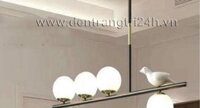 Đèn thả ngang chim đậu trên cành + 4 cầu tròn THCN 285 N900xC700