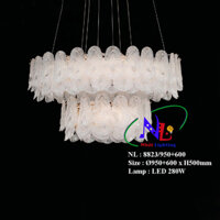 Đèn thả pha lê hiện đại - Đèn thả cao cấp - Đèn trang trí 8823/950+600 trang trí phòng ngủ, Tiệm nữ trang, Shop quần áo