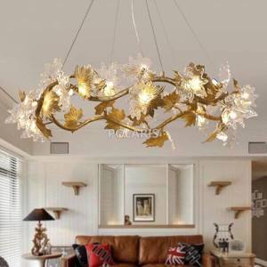 Đèn thả pha lê vòng nguyệt quế THD 8016