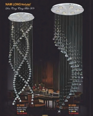 Đèn thả pha lê xoắn NC 6003