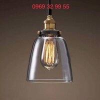 Đèn Thả Thủy Tinh - Gồm Bóng Led Edison 4W, MV-TH050(D). Đèn thả bàn ăn, phòng khách,... Mầu: Trà, trắng. BH 12 Tháng