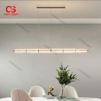 Đèn Thả Thuỷ Tinh Ống Dài Hình Đốt Tre, Công Tắc Cảm Ứng, Ánh Sáng Vàng Ấm Cho Không Gian Bếp