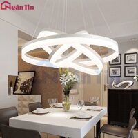 Đèn thả trần 3 vòng led 40-60-80 trang trí phòng khách bàn ăn tích hợp Led 3 chế độ màu TH800 Ngân Tin (Kèm remote)