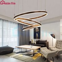 Đèn thả trần 3 vòng Led 40-60-80 trang trí phòng khách bàn ăn tích hợp Led 3 chế độ màu TH8038 Ngân Tin (Tặng kèm)