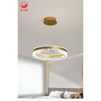Đèn thả trần LHLED khung tròn decor phòng ăn phòng ngủ bàn đảo bếp ba chế độ ánh sáng ( trắng - vàng - trung tính )