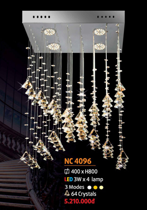 Đèn thả trần pha lê NC 4096