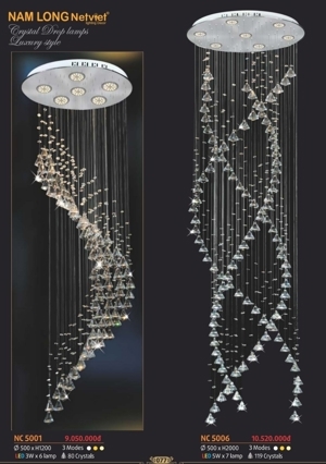 Đèn thả trần pha lê NC5001