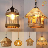 Đèn thả trần thân hợp kim bọc vải dù Thiết kế hiện đại, sang trọng, tạo điểm nhấn đẳng cấp tặng kèm bóng đui  E27 DDT248