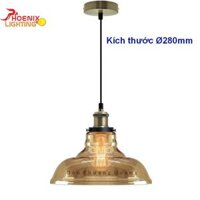 Đèn thả trang trí đuôi đồng chao thủy tinh sang trọng - Đèn Phượng Hoàng