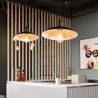 Đèn thả treo trần Monsky trang trí bàn ăn, quán cafe, cửa hàng thời trang đẹp mắt dùng bóng LED Edision ST64 - Combo 2 đen  2 LED Edision
