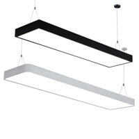 Đèn thả văn phòng góc bo tròn, đèn máng thả trần dạng hộp 60W/72W
