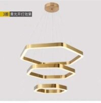 Đèn thả vòng inox mạ đồng TH420, tích hợp led 3 chế độ ánh sáng, có ĐKTX, KT(mm): D800