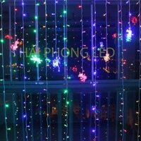 Đèn thác nước , đèn mành mưa trang trí nhiều chế độ chớp nháy , bộ đèn rèm ngang 3m 10 sợi thả hiệu ứng đẹp