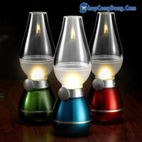 Đèn thần aladin led điện tử cảm biến kiểu đèn dầu không khói thổi là tắt sạc để bàn trang trí đẹp mắt Scd3466