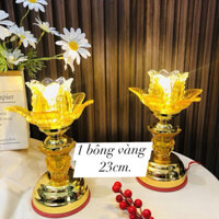 đèn thờ 1 bông thuỷ tinh cao 23cm ( 1 đôi)