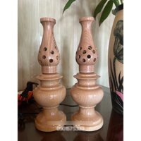 Đèn thờ công giáo cao 25cm gỗ sồi_Đèn trang trí bàn thờ chúa