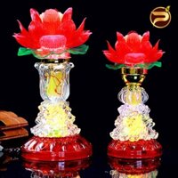 Đèn Thờ Cúng Đèn Hoa Sen Có Đèn Led Ban Thờ Tổ Tiên, Ông Bà, Thờ Phật, Ông Địa, Thần Tài