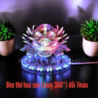 Đèn thờ cúng hoa sen..xoay 360* đèn pha lê ..đỗi 7 màu tự nhiên..(ship hoả tốc HCM)