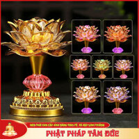Đèn thờ, đèn ban thờ hoa sen LED kiêm máy niệm phật đổi màu - Mẫu mới