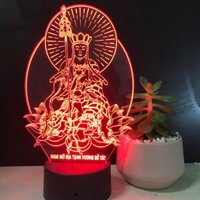 Đèn Thờ Địa Tạng Vương Bồ Tát, Đèn tranh Địa Tạng Vương Bồ Tát, Đèn thờ phật giáo đổi màu (L488)