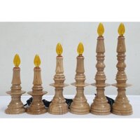 Đèn thờ gỗ "Nến sồi để bàn 20 cm"