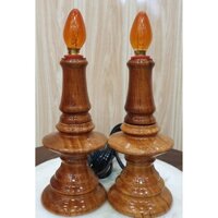 Đèn thờ gỗ " Nến tràm để bàn 25 cm"