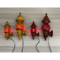 Đèn thờ gỗ ốp tường thánh giá 2 kích thước - Đèn gắn tường công giáo