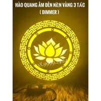 ĐÈN THỜ  HÀO QUANG LED ÂM ĐÈN NỀN VÀNG 3 TẤC SỬ DỤNG DIMMER ĐIỀU CHỈNH ÁNH SÁNG