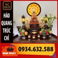 ĐÈN THỜ HÀO QUANG PHẬT in Trúc Chỉ Mâu NI [ hào quang trúc chỉ tròn, đèn thờ tượng phật, bàn thờ gia tiên, bàn thờ treo