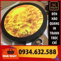 ĐÈN THỜ HÀO QUANG PHẬT in Trúc Chỉ Mâu NI - đường kính 30cm [ Bàn thờ chung cư, bàn thờ treo tường, đèn led thờ ]