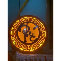 Đèn thờ hào quang vân gỗ đường kính 40 cm