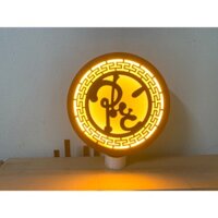 Đèn thờ hào quang vân gỗ mẫu chữ Phúc- Việt, Đèn thờ phong thủy- Nội thất phòng thờ Việt