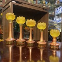 Đèn Thờ Hoa Sen 1 Bông Lưu Ly Thân Hợp Kim