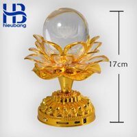 Đèn thờ hoa sen dùng pin cầu pha lê