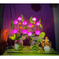 đèn thờ hoa sen.  led 5v. mẫu đèn 5 bông sen. dáng chầu Lộc cắm điểm ngọc