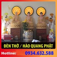 Đèn thờ hoa sen LED đèn thờ cúng MÂU NI [ đèn thờ điện ] in trúc chỉ, khung sắt, Đường kính 30cm