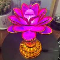 Đèn thờ hoa sen Led đổi 7 màu, có âm thanh, mẫu Đèn thờ đẹp dùng pin hoặc điện