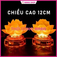 Đèn Thờ Hoa Sen Lưu Ly LED Tự Động Đổi Màu, Đèn Hoa Sen Bàn Thờ Phật