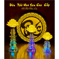 Đèn Thờ Hoa Sen Lưu Ly Pha Lê 1 Bông Hàng Nhập Khẩu Cao Cấp