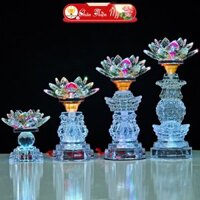 Đèn Thờ Hoa Sen Pha Lê Cao Cấp Có Led Nhiều Màu CHÂN THIỆN MỸ, Đồ Trang Trí Bàn Thờ Gia Tiên, Bàn Thờ Phật