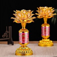 Đèn Thờ Hoa Sen Phát Nhạc Đổi Màu Dùng Pin Hoặc Dùng Điện