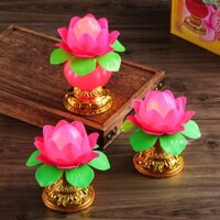 Đèn Thờ Hoa Sen, Sử Dụng Pin, Dùng Bàn Thờ, Thờ Phật, Bóng Led An Toàn - Nhật Hoàng