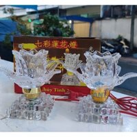 ĐÈN THỜ Hoa Sen Thủy Tinh - 02