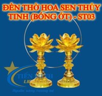 Đèn Thờ Hoa Sen Thủy Tinh (Bóng Ớt)-ST03