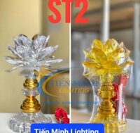 Đèn Thờ Hoa Sen Thủy Tinh (Bóng Ớt)-ST02